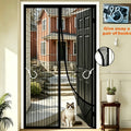 Anti-Mosquito Magnetic Summer Hole-Free Screen Door Curtain, Lightweight And Breathable, Easy to Install Summer Magnetic Screen Door Curtain, Easy to Lift for Pets, Suitable for Living Rooms, Bedrooms, Kitchens, Etc. [With Storage Hooks]