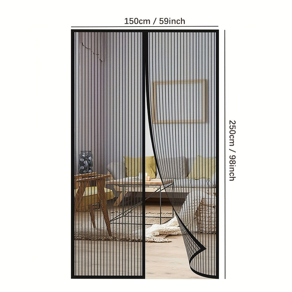 1pc No-Drill Mesh Mosquito Screen Door Curtain, Self-Closing Pet Safe Design, Windproof Sturdy Insect Blocker, Summer Fly Prevention for Home, Bedroom, Kitchen, Garage, Balcony and Modern Interior Exterior Decor