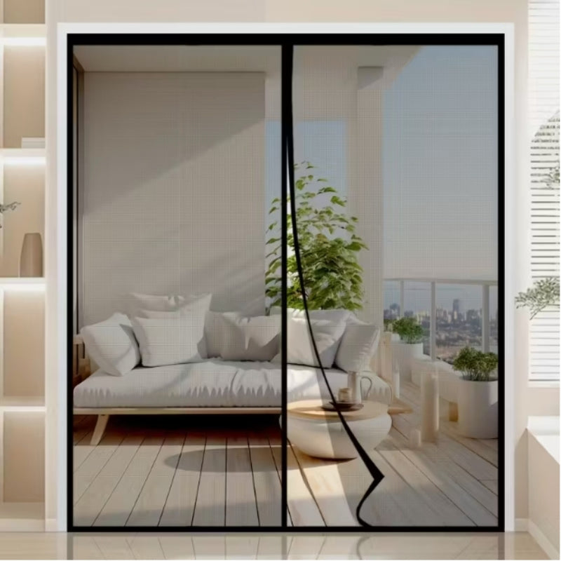 1pc No-Drill Mesh Mosquito Screen Door Curtain, Self-Closing Pet Safe Design, Windproof Sturdy Insect Blocker, Summer Fly Prevention for Home, Bedroom, Kitchen, Garage, Balcony and Modern Interior Exterior Decor