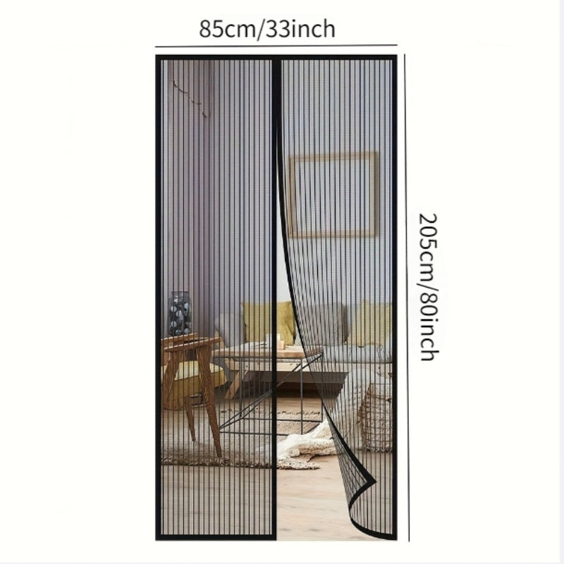 1pc No-Drill Mesh Mosquito Screen Door Curtain, Self-Closing Pet Safe Design, Windproof Sturdy Insect Blocker, Summer Fly Prevention for Home, Bedroom, Kitchen, Garage, Balcony and Modern Interior Exterior Decor