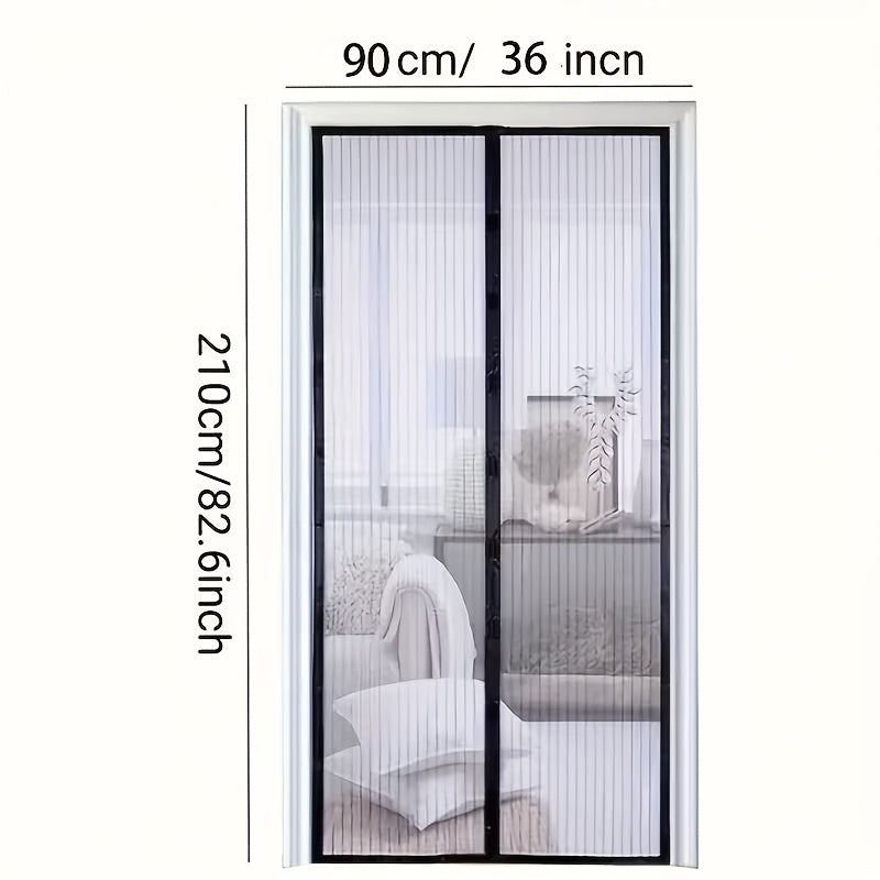 Anti-Mosquito Magnetic Summer Hole-Free Screen Door Curtain, Lightweight And Breathable, Easy to Install Summer Magnetic Screen Door Curtain, Easy to Lift for Pets, Suitable for Living Rooms, Bedrooms, Kitchens, Etc. [With Storage Hooks]