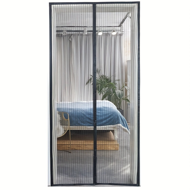1pc Striped Soft Screen Curtain, Breathable And Mosquito-Proof, with Magnetic Closure, Easy to Clean, Suitable for 36X82 Inch Doors