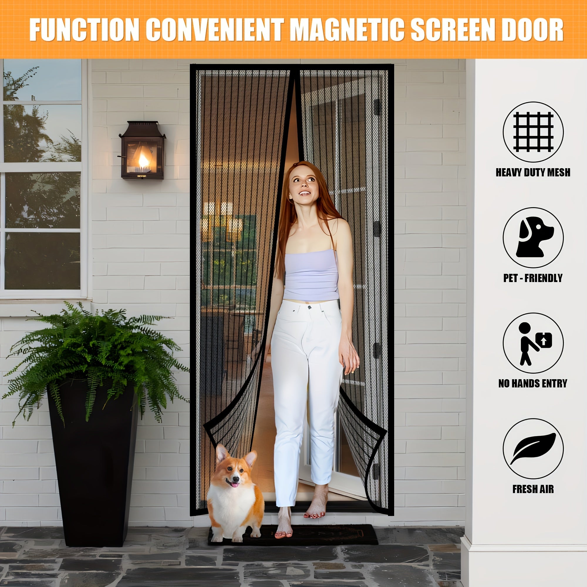1pc Striped Soft Screen Curtain, Breathable And Mosquito-Proof, with Magnetic Closure, Easy to Clean, Suitable for 36X82 Inch Doors