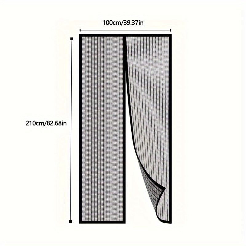 Magnetic Screen Door - Self-Sealing, Heavy-Duty Striped Mesh Curtain, Suitable for Various Room And Door Types, Safe to Use, a Perfect Gift, Insect-Proof for All Seasons, Ideal for Easter, Halloween, Or Christmas Gifts