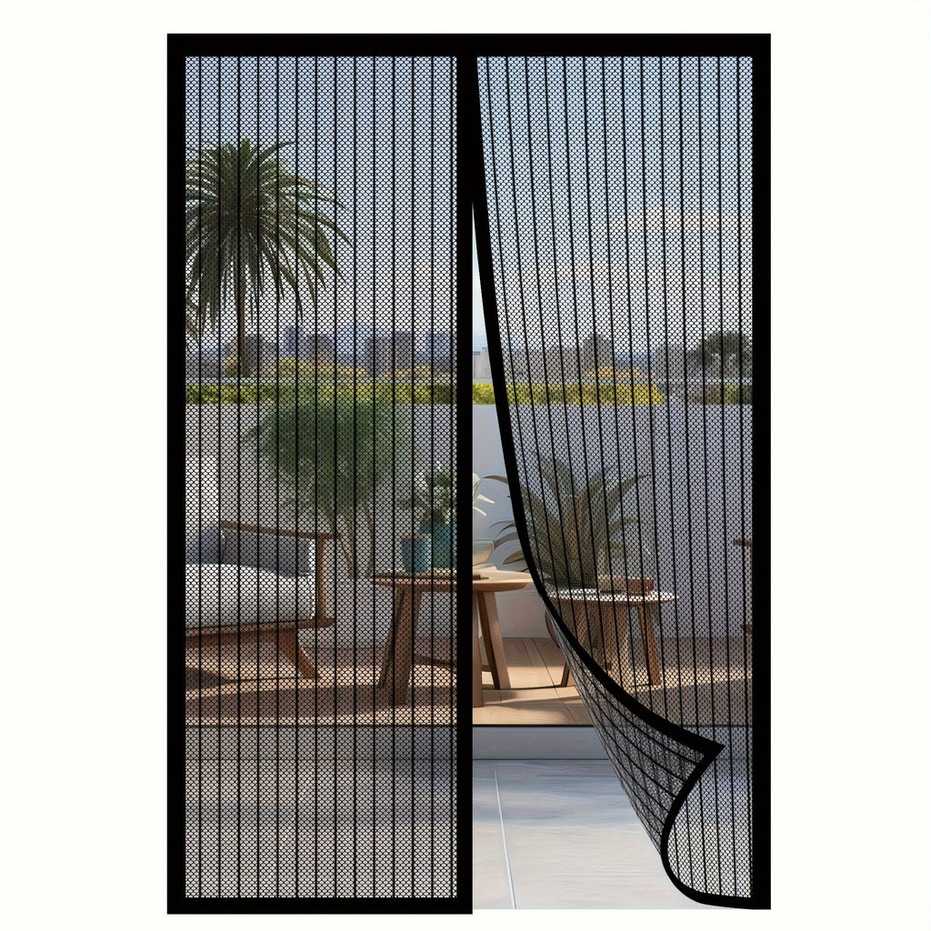1pc Striped Soft Screen Curtain, Breathable And Mosquito-Proof, with Magnetic Closure, Easy to Clean, Suitable for 36X82 Inch Doors