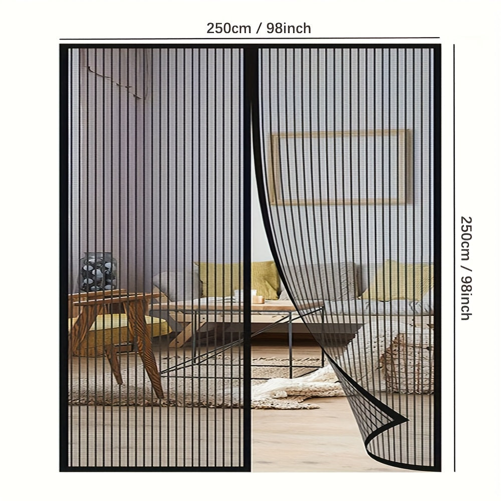 1pc No-Drill Mesh Mosquito Screen Door Curtain, Self-Closing Pet Safe Design, Windproof Sturdy Insect Blocker, Summer Fly Prevention for Home, Bedroom, Kitchen, Garage, Balcony and Modern Interior Exterior Decor