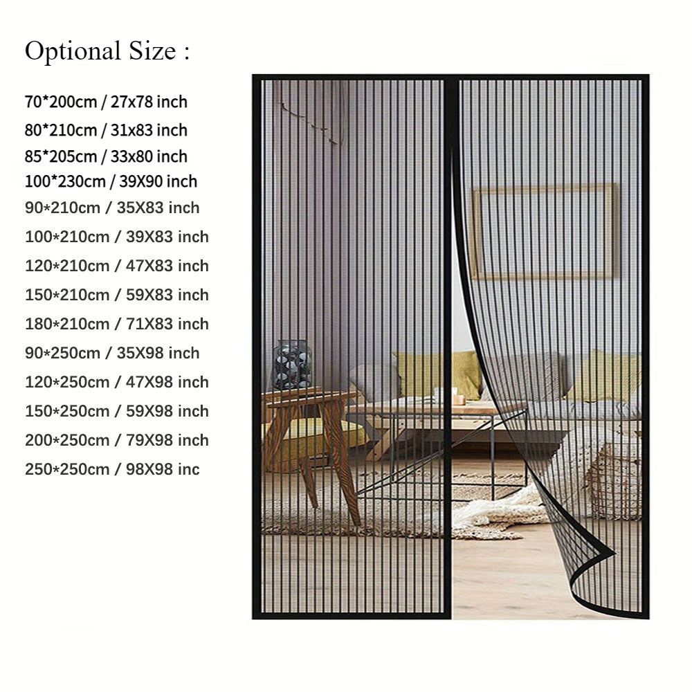 1pc No-Drill Mesh Mosquito Screen Door Curtain, Self-Closing Pet Safe Design, Windproof Sturdy Insect Blocker, Summer Fly Prevention for Home, Bedroom, Kitchen, Garage, Balcony and Modern Interior Exterior Decor