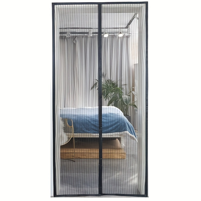 Magnetic Screen Door - Self-Sealing, Heavy-Duty Striped Mesh Curtain, Suitable for Various Room And Door Types, Safe to Use, a Perfect Gift, Insect-Proof for All Seasons, Ideal for Easter, Halloween, Or Christmas Gifts