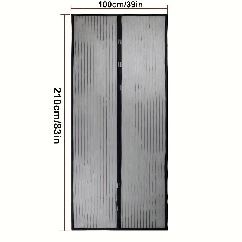 Anti-Mosquito Magnetic Summer Hole-Free Screen Door Curtain, Lightweight And Breathable, Easy to Install Summer Magnetic Screen Door Curtain, Easy to Lift for Pets, Suitable for Living Rooms, Bedrooms, Kitchens, Etc. [With Storage Hooks]
