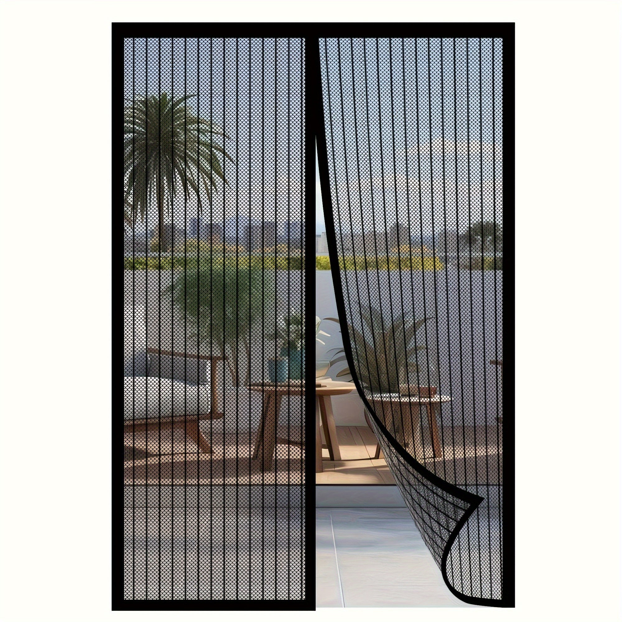 Magnetic Screen Door - Self-Sealing, Heavy-Duty Striped Mesh Curtain, Suitable for Various Room And Door Types, Safe to Use, a Perfect Gift, Insect-Proof for All Seasons, Ideal for Easter, Halloween, Or Christmas Gifts